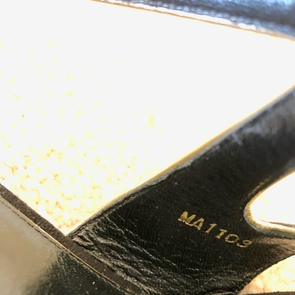 Louis Vuitton black suede strappy heels - Picture 4 of 10